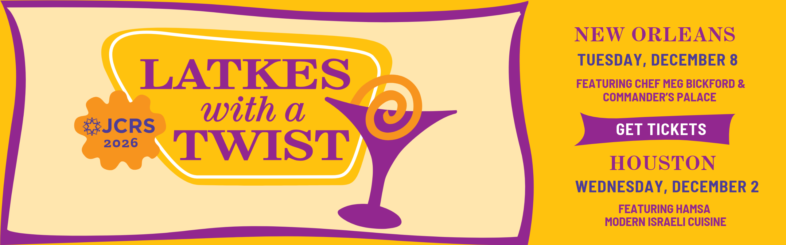 Get tickets for JCRS 2026 Latkes with a Twist